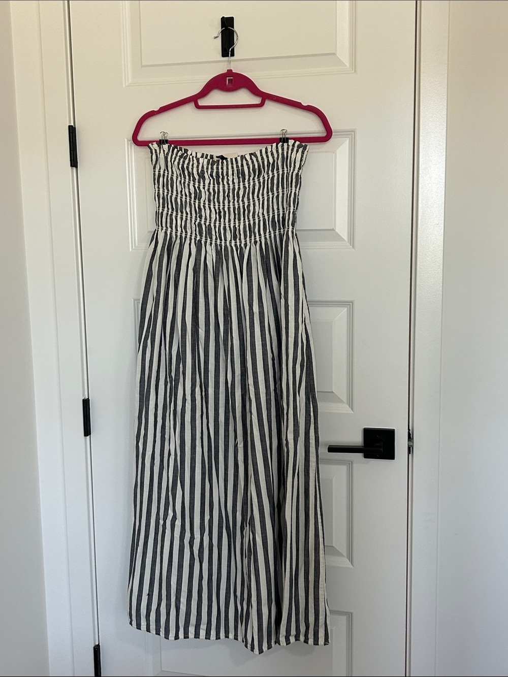 Universal Thread Black and White Striped Smocked Waist Tube Top Dress